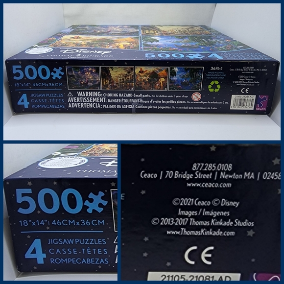 Disney Dreams Collection 4 Puzzles • 500 pieces each • 1 Box • Thomas Kinkade - Picture 3 of 9